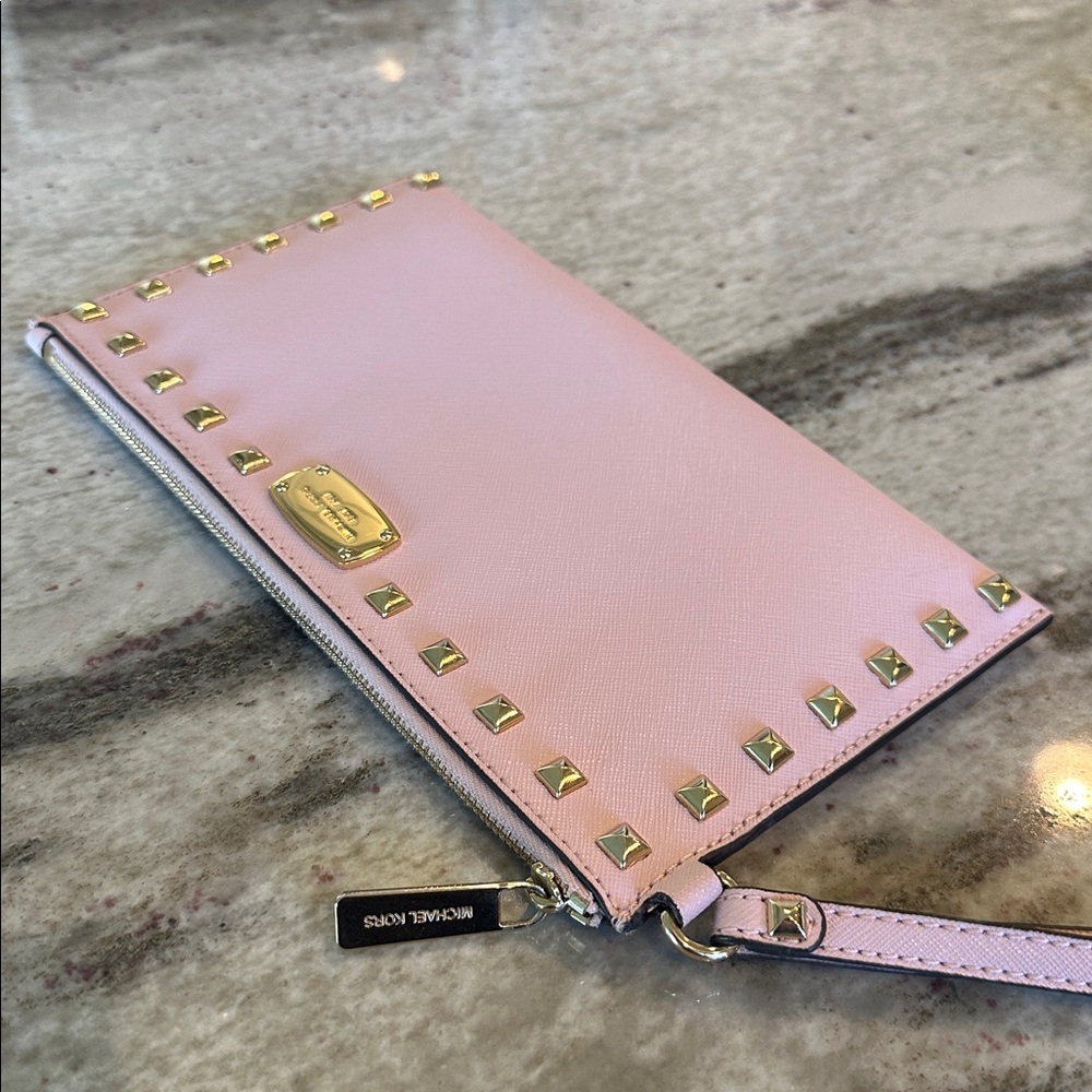 Micheal Kors Pink Studded Clutch